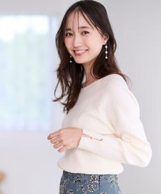 ANY SIS 【ウールブレンドシリーズ】ベースネックリブコンビ ニット