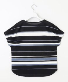 J.PRESS LADIES L パネルボーダー フレンチスリーブ カットソー