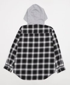 WEGO 裏毛フードチェックシャツ