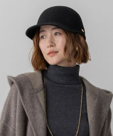 23区 【見上愛さん着用】フェルト キャップ ブラック系