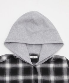 WEGO 裏毛フードチェックシャツ