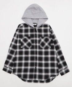WEGO 裏毛フードチェックシャツ