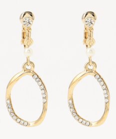 ANY SIS オーバルストーンライン イヤリング