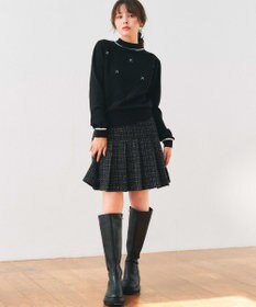 Feroux リボン刺繍ダイア柄 ニット