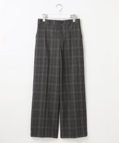 自由区 TRギャバ裏起毛チェック柄ワイド パンツ