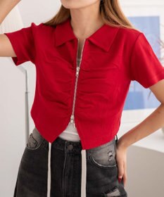 WEGO WZIPギャザートップス