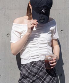 WEGO 2WAYシャーリングオフショルT