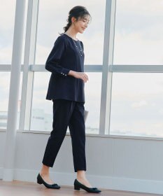 Tiaclasse 【ダブルクロス】パフスリーブペプラムチュニックブラウス