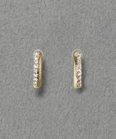 Phoebe 【金属アレルギー対応】テクスチャードスパークビジューピアス/ニッケルフリー ゴールド