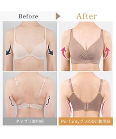 BRADELIS New York 【BRADELIS Me / ノンワイヤー・バストアップ】Perfumyブラ23S1 綿混素材で肌当たりの優しい補正ブラジャー バストにフィットしてラインが響きにくい