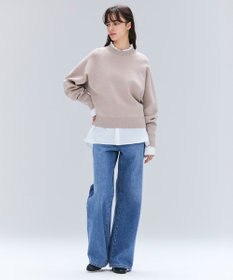 BEIGE， 【洗える】TAFT / コットンカシミヤスウェットニットトップス