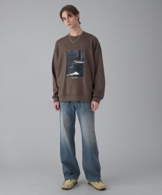 WEGO 【ユニセックス着用ITEM/2点SET/MLサイズ展開】アクセ付きフォトグラフィックプルオーバー