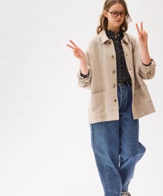 LENO FRENCH WORK HEVY LINEN COVER ALL《UNISEX》 カバーオールリネンジャケット