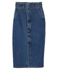 earth music&ecology ボタンナローデニムスカート