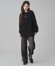 WEGO 【ユニセックス着用ITEM/SMLサイズ展開】アクセ付きワンポイントニットプルオーバー