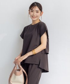 組曲 S 【吸湿・冷感・UVケア】ジョーゼットジャージーバックフリル Tブラウス