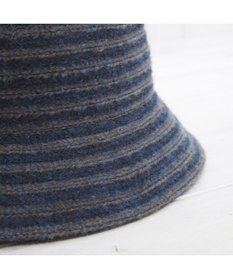 石田製帽 モヘヤ混ボーダー　バケット