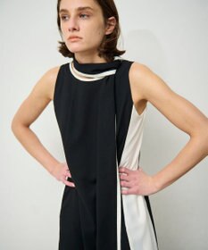 GRACE CONTINENTAL バイカラーフレームドレス