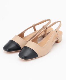 組曲 バイカラーバックストラップパンプス