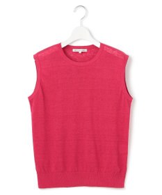 23区 【洗える】ピュアリネンハイゲージ ノースリーブ ニット