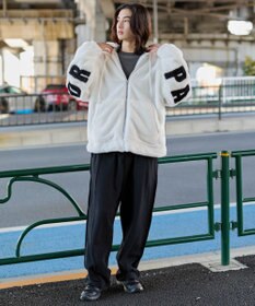 WEGO 【ユニセックス着用ITEM/MLサイズ展開】エコファーグラフィックブルゾン