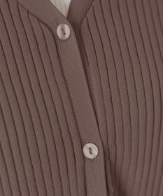 Tiaclasse L 【洗える】リブ切替フレアカーディガン