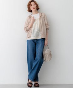 23区 シャイニーシアーニット ジップアップ パーカー