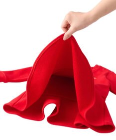 MIKI HOUSE HOT BISCUITS 【80-120cm】ビッグフェイスプリント 裏毛パイル素材 フレアワンピース