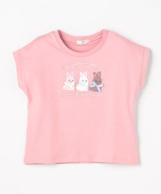 ANY KIDS 【綿100%】ひんやり フレンチスリーブ サガラ刺繡Tシャツ