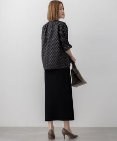 23区 S 【WEB&一部店舗限定/洗える】ドットプリント サッカー ブラウス