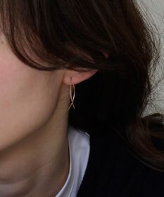 Phoebe 【K10RG】クロスラインアメリカンピアス　ローズゴールド