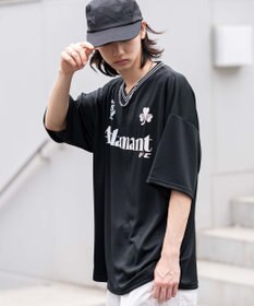 WEGO 【２点セット/ユニセックス着用ITEM/吸水速乾】アクセ付きメッシュロゴT（SS）