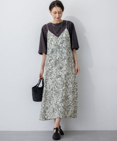 23区 【洗える】アンティークフラワープリント キャミソールワンピース