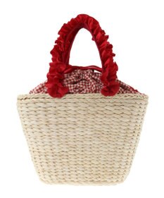 Maison de FLEUR チェリーメイズフリルハンドルカゴバッグ
