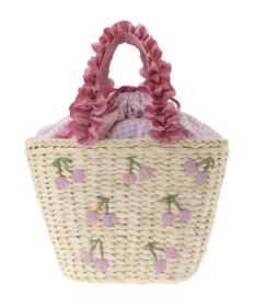 Maison de FLEUR チェリーメイズフリルハンドルカゴバッグ