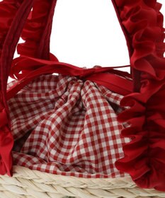 Maison de FLEUR チェリーメイズフリルハンドルカゴバッグ