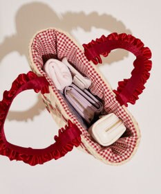 Maison de FLEUR チェリーメイズフリルハンドルカゴバッグ