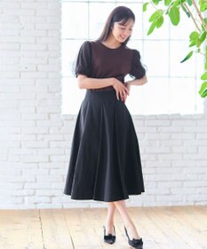 Feroux 【汗ジミが目立たない・洗える】チュール袖パフスリーブ Tシャツ