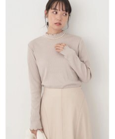 earth music&ecology チェーンリブハイネックプルオーバー