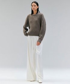 BEIGE， 【洗える】SEDONA / ウールカシミヤケーブルニット