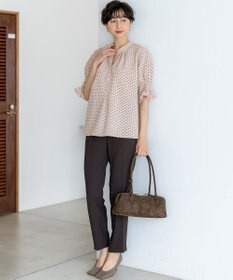 23区 【Oggi7月号掲載/吸水速乾/接触冷感/UVカット】ストレッチジョーゼット テーパード パンツ