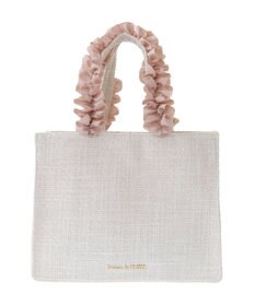 Maison de FLEUR ツイードフリルハンドルスクエアトートSバッグ