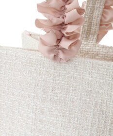 Maison de FLEUR ツイードフリルハンドルスクエアトートSバッグ