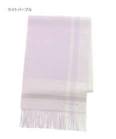 MOONBAT FURLA ウール混ラメ入りブロックチェックストールマフラー／幅30cm