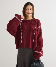 Green Parks ・ＥＬＥＮＣＡＲＥ　ＤＵＥ　ハンドステッチケーブルニッ