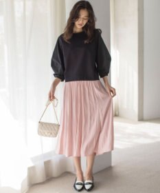 組曲 L 【WEB限定】ランタンスリーブミニ裏毛 プルオーバー