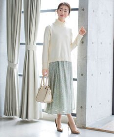 Tiaclasse L 【洗える】もっちり柔らかいリブタートルプルオーバーニット