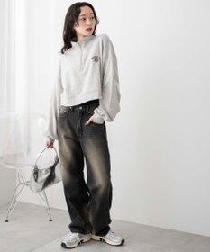 WEGO ハーフジップショートスウェット