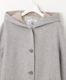 J.PRESS LADIES ウールナイロンリバー フード付き コート