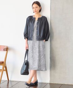 自由区 【洗える・XSサイズあり】モザイクラインプリント ワンピース